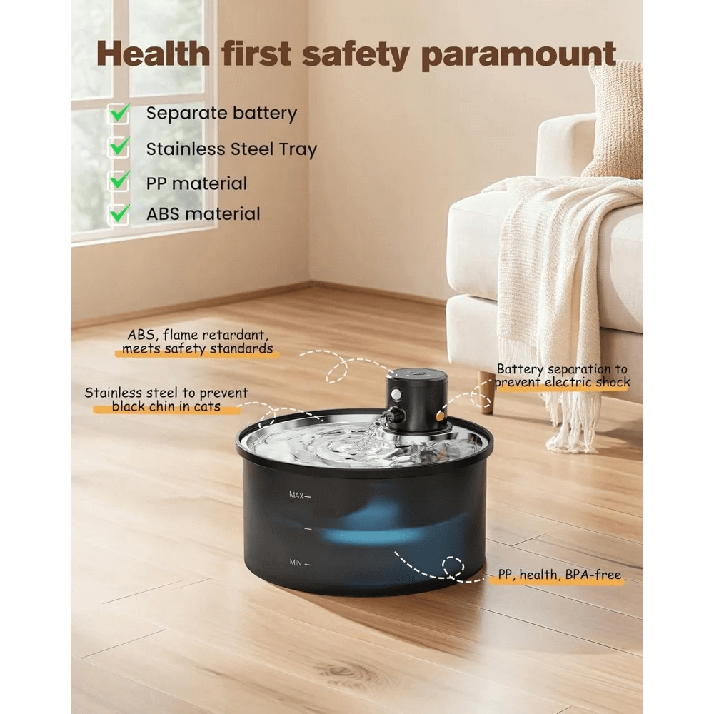 Wireless Pet Drinking Fountain Bowl