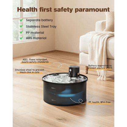 Wireless Pet Drinking Fountain Bowl